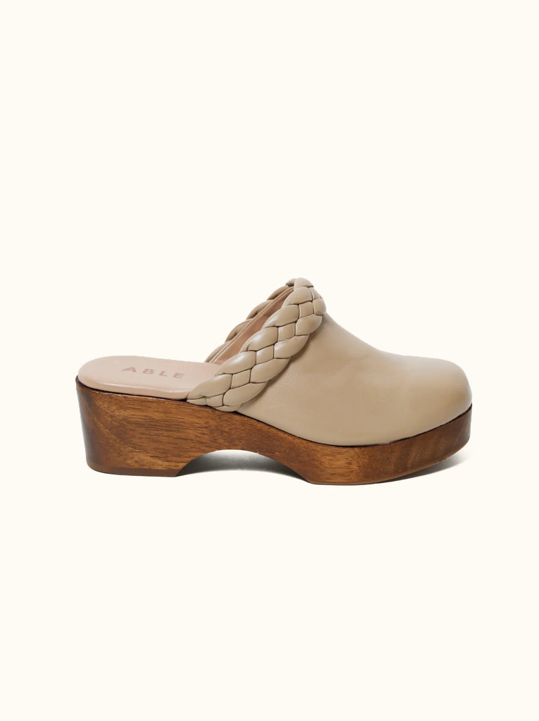 ABLE Clothing Napa Leather Whiley Clog - Pebble