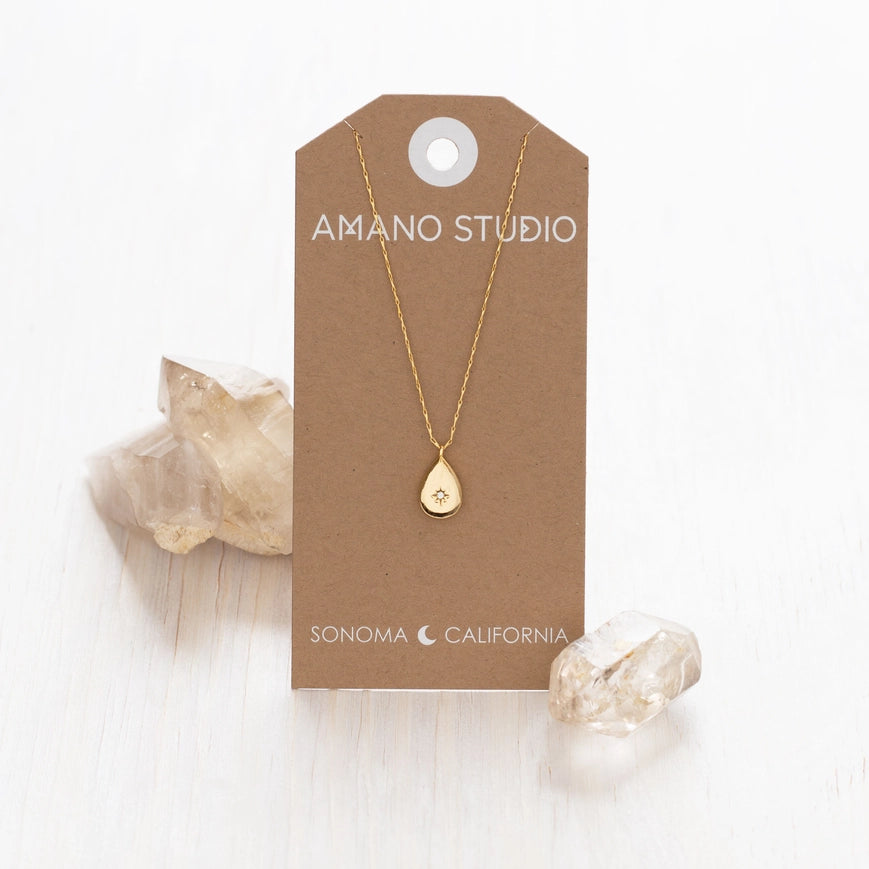 Amano Studio Jewelry Teardrop with Crystal Pendant Necklace