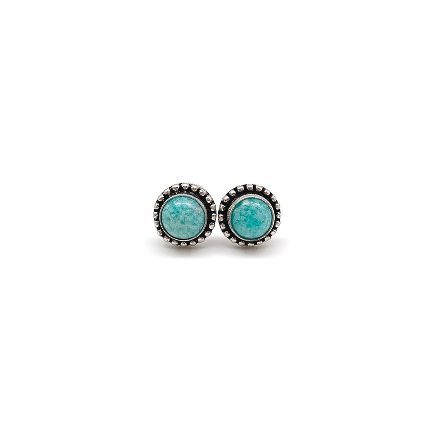 Anju Jewelry Kashi Semiprecious Stone Post Earrings - Amazonite