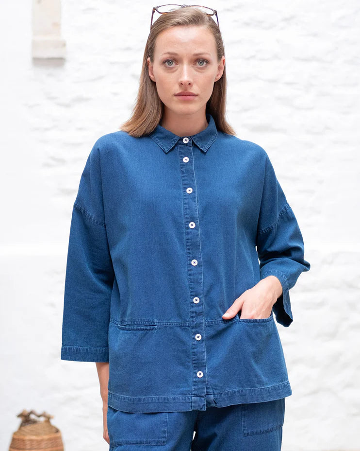 Bibico Anya Relaxed Blouse in 100% Cotton Denim