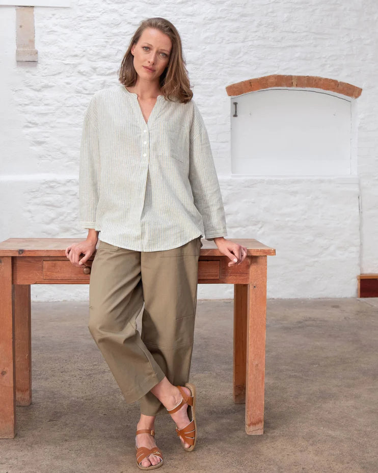 Bibico Margate Relaxed Trousers  in 100% Cotton Olive Twill