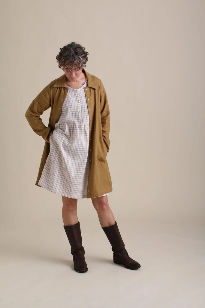 Conscious Clothing 100% Linen Highland Jacket Duster in Wheat