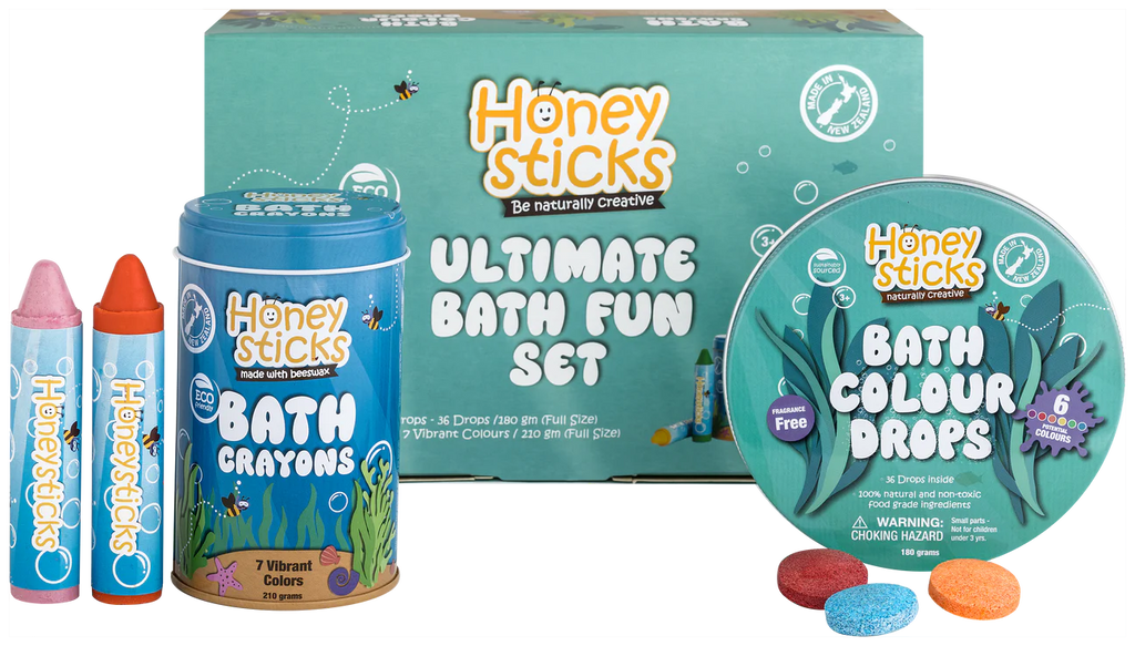 Honeysticks Ultimate Bath Fun Set with Bath Crayons and Bath Color Drops
