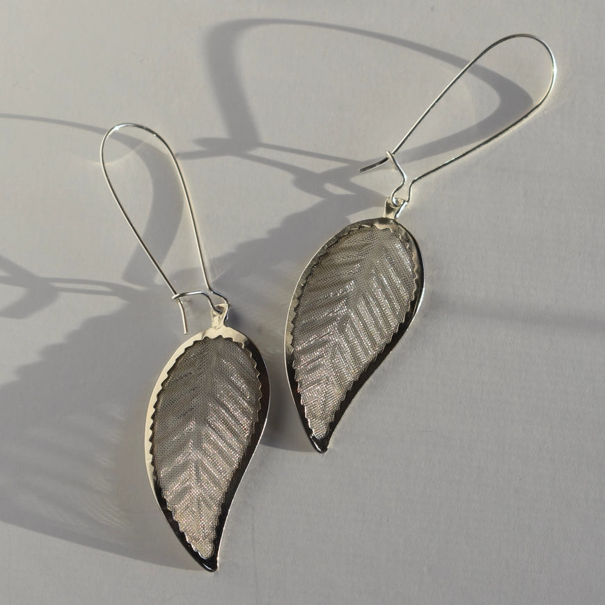 Larissa Loden Jewelry Silver Leaf Gretchen Earrings