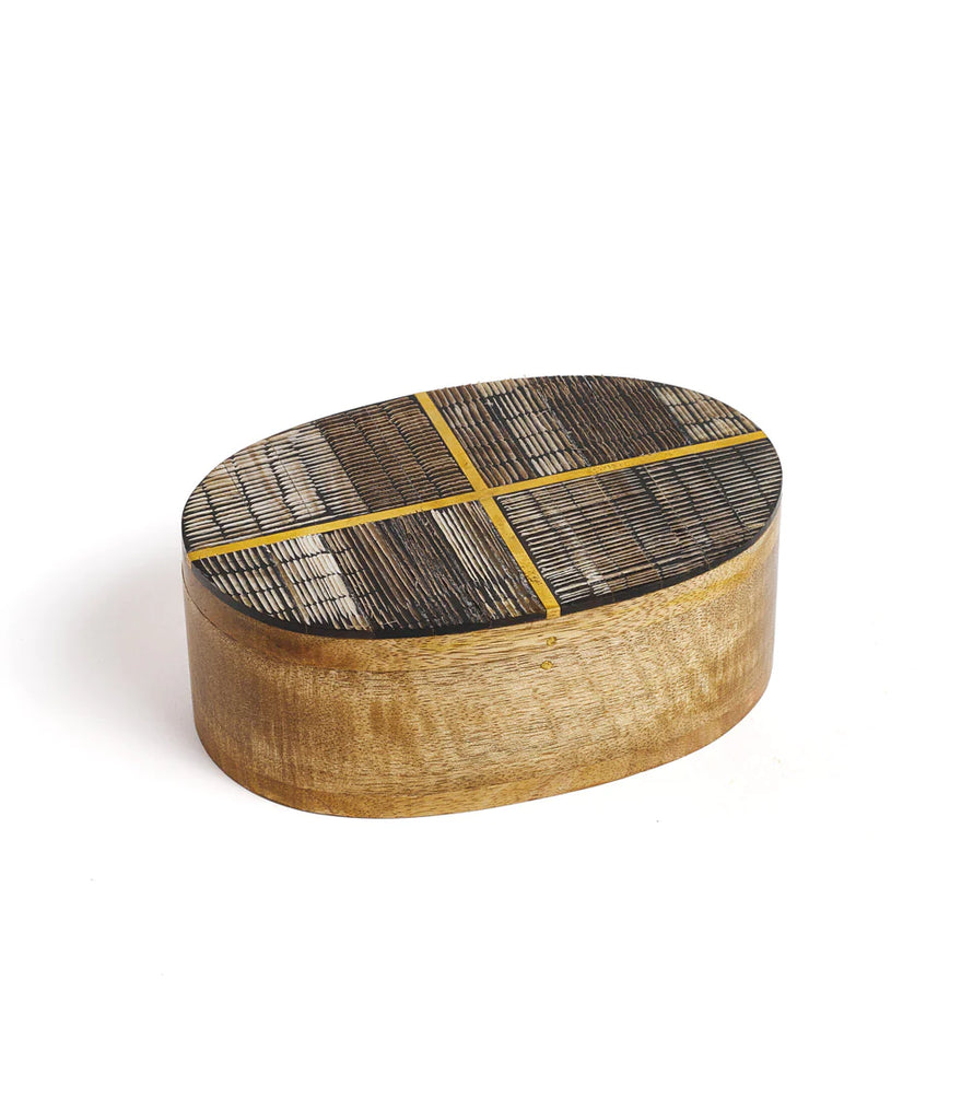 Matr Boomie Handcrafted Kerala Wood & Horn Decorative Keepsake Box