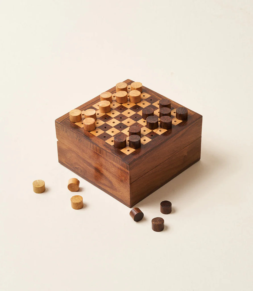Matr Boomie Keepsake Mini Travel Chess & Checkers Game