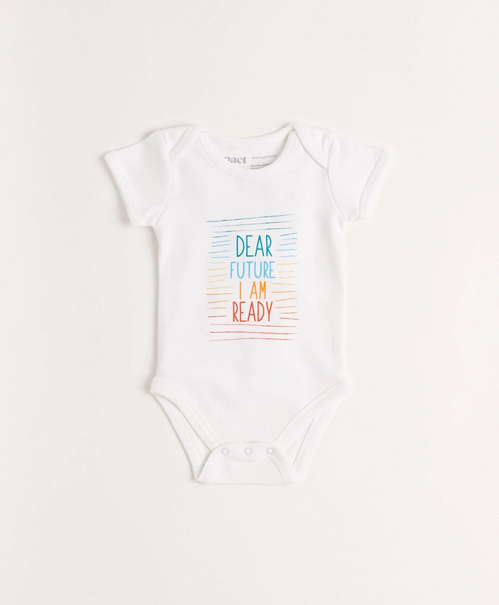 Pact Clothing Infant Short Sleeve Graphic Bodysuit - Dear Future
