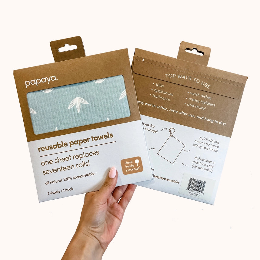 Papaya Reusables Reusable Paper Cloth Swedish Dish Cloth Set Terra