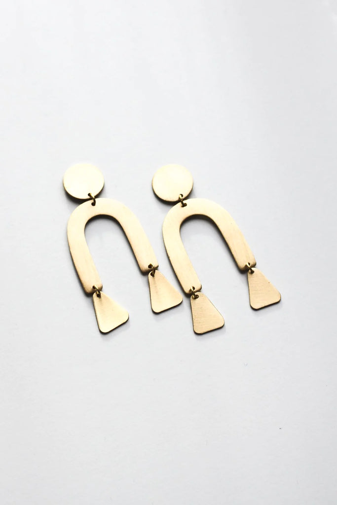 Rover and Kin Handmade Luxe Gold Modern Shapes Statement Earrings