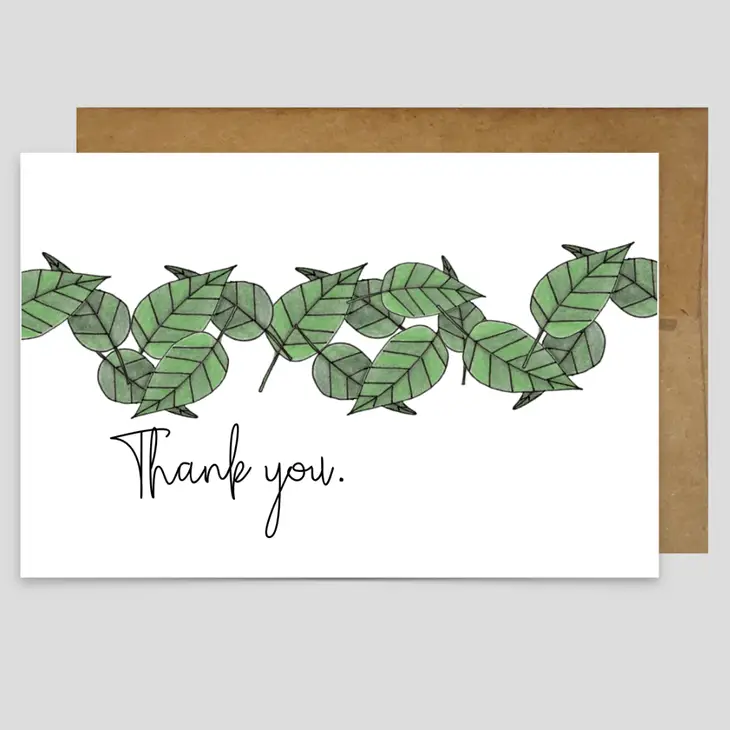 Kevin & Kaia Local Artist Greeting Card - Thank You Leaves