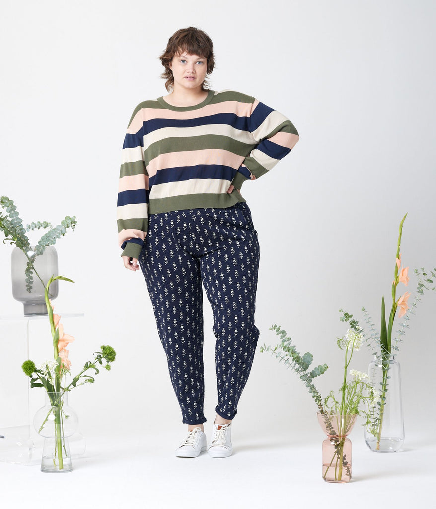 Known Supply Organic Cotton Palmer Sweater in Army Stripe