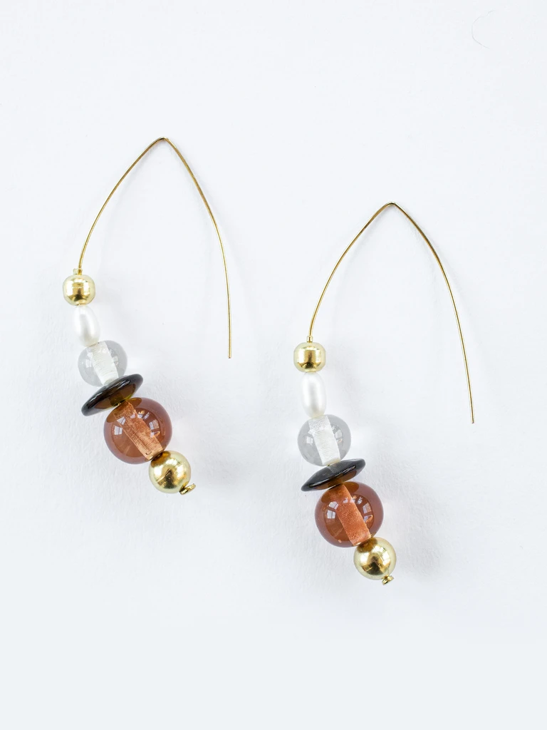 Mata Traders Gold Mod Bead Earrings