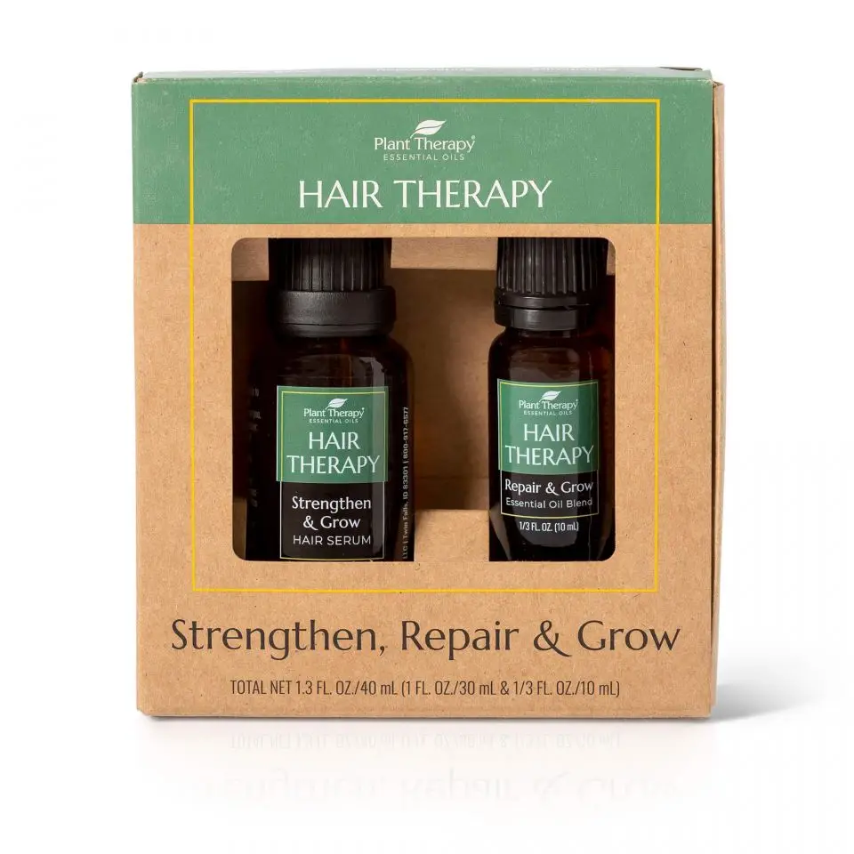 Plant Therapy Strengthen, Repair, and Grow Hair Therapy Blend + Serum Set