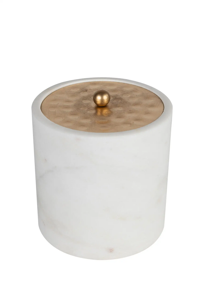 Ten Thousand Villages Marble and Hammered Metal Storage Container