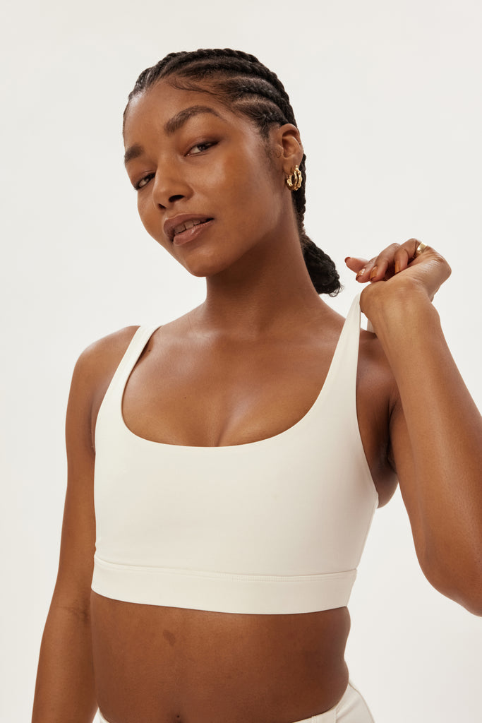 Girlfriend Collective Recycled Andy Strappy Back Sports Bra - Ivory