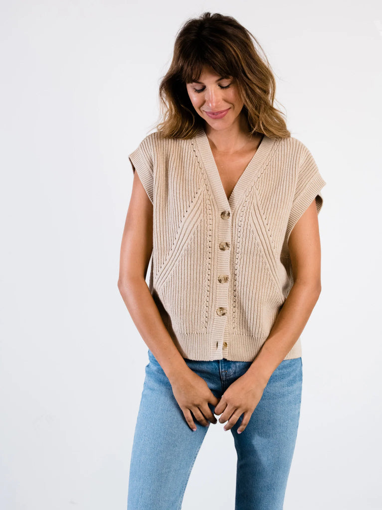 ABLE Clothing Jess Sweater Vest in Oatmeal