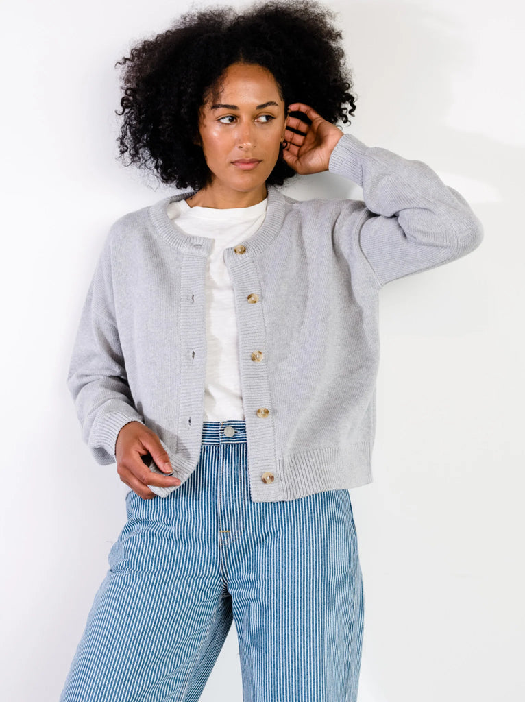 ABLE Clothing Willow Classic Cardigan in Heather Grey