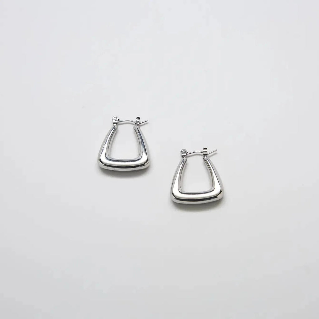 Admiral Row Silver Triangle Hoop Earrings