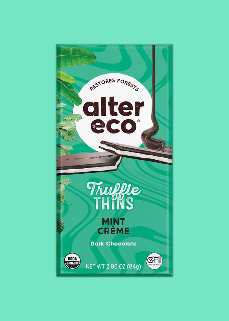 Alter Eco Mint Creme Truffle Thins Chocolate Bar