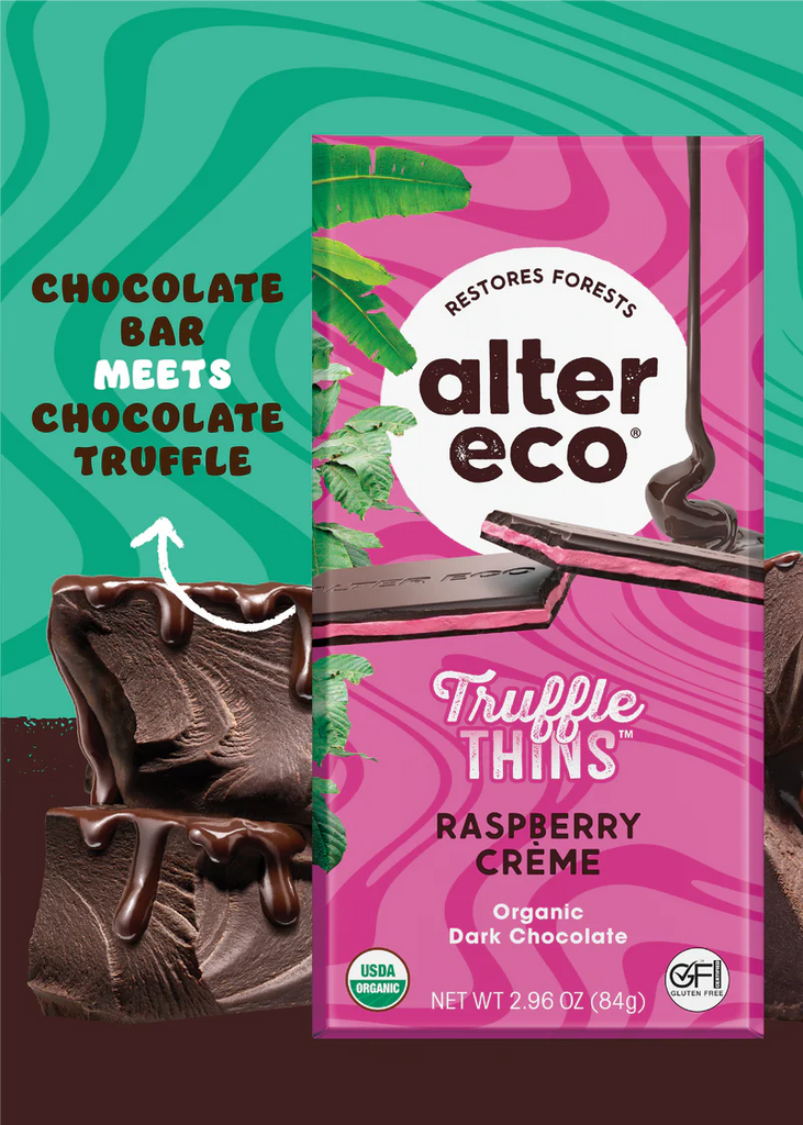 Alter Eco Raspberry Creme Truffle Thins Chocolate Bar