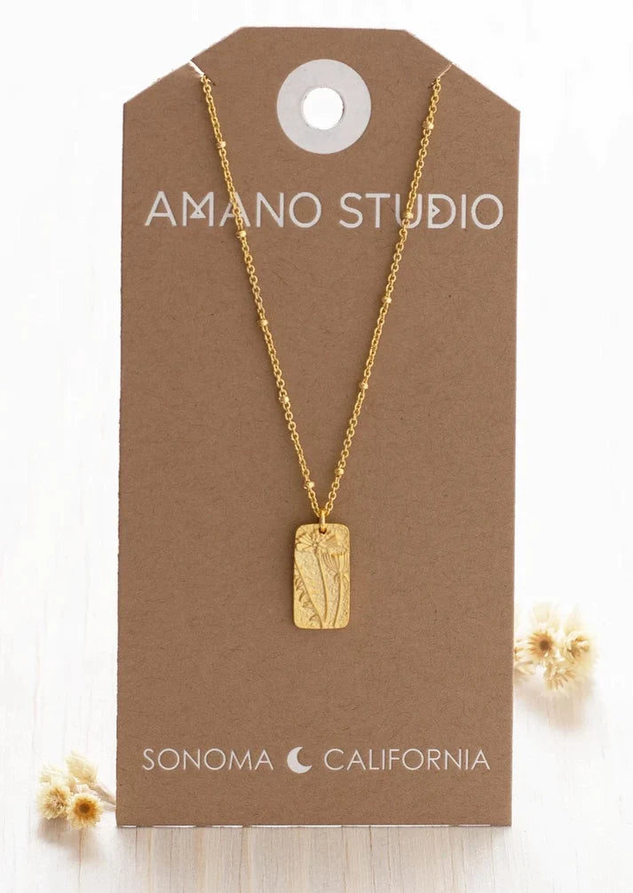 Amano Studio Gold Flower Medallion Necklace