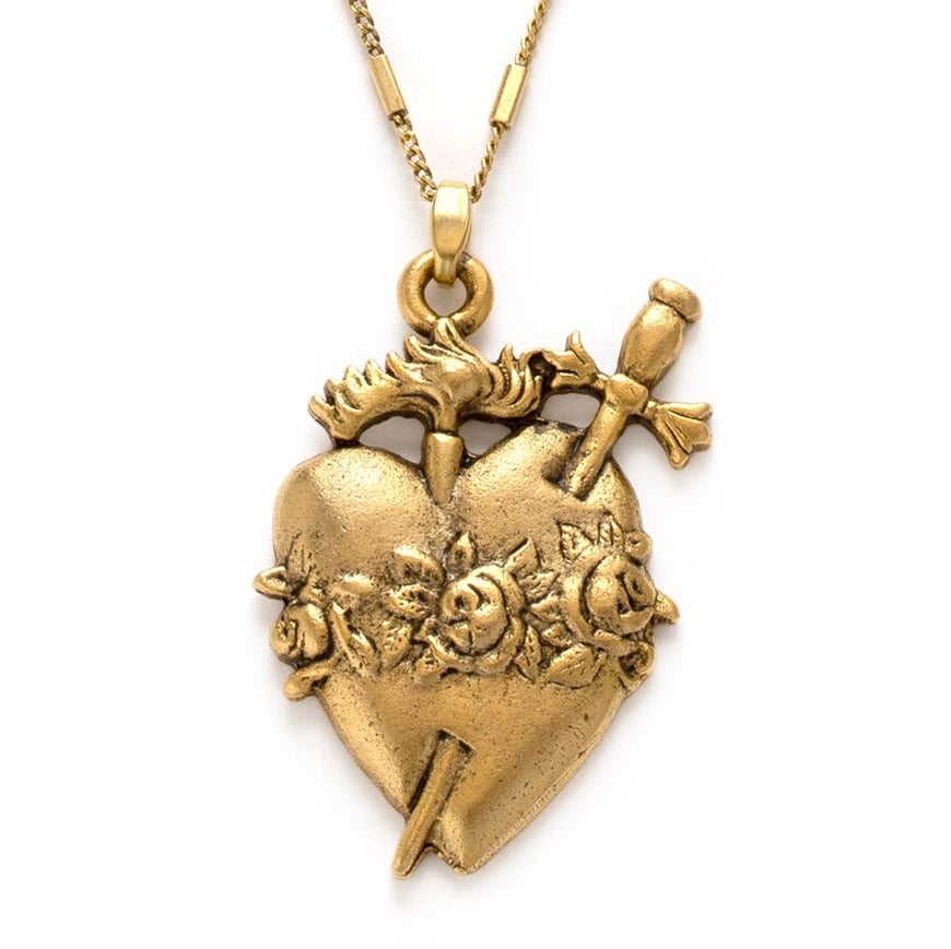 Amano Studio Gold Immaculate Heart Necklace