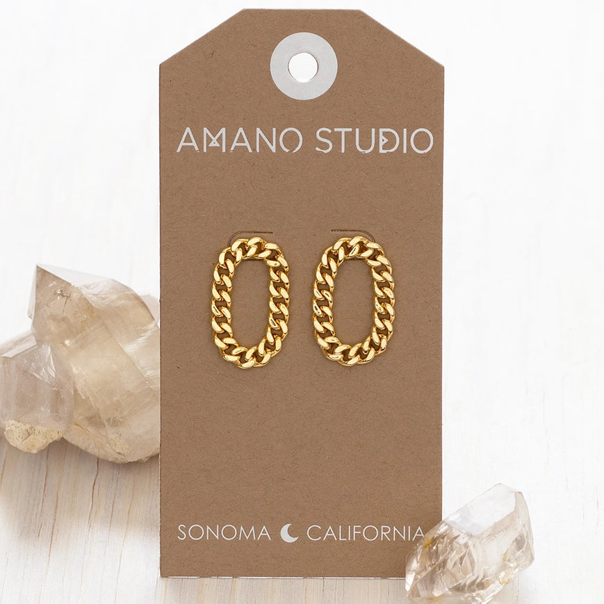 Amano Studio Jewelry Gold Cuban Link Earrings