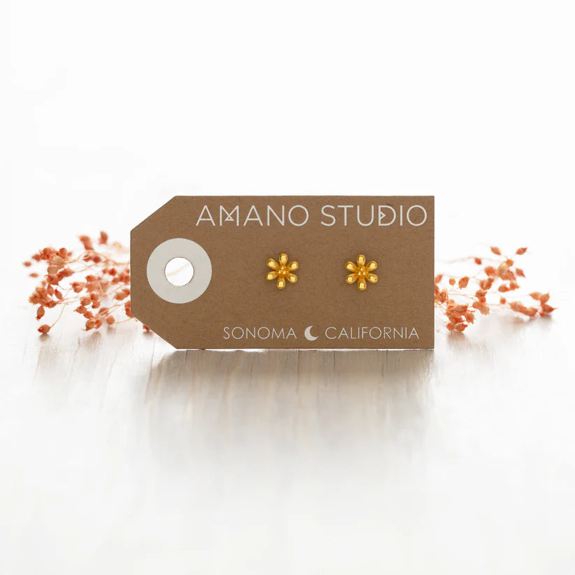 Amano Studio Jewelry Gold Lily Flower Stud Earrings
