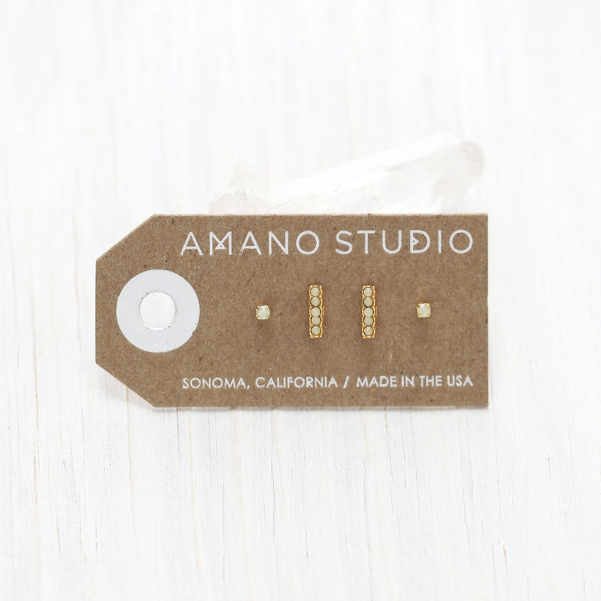 Amano Studio Jewelry Gold Victorian Stud Earrings Combo Set