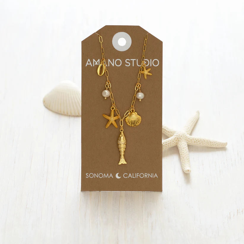 Amano Studio Jewelry Pacifica Collection Charm Statement Necklace
