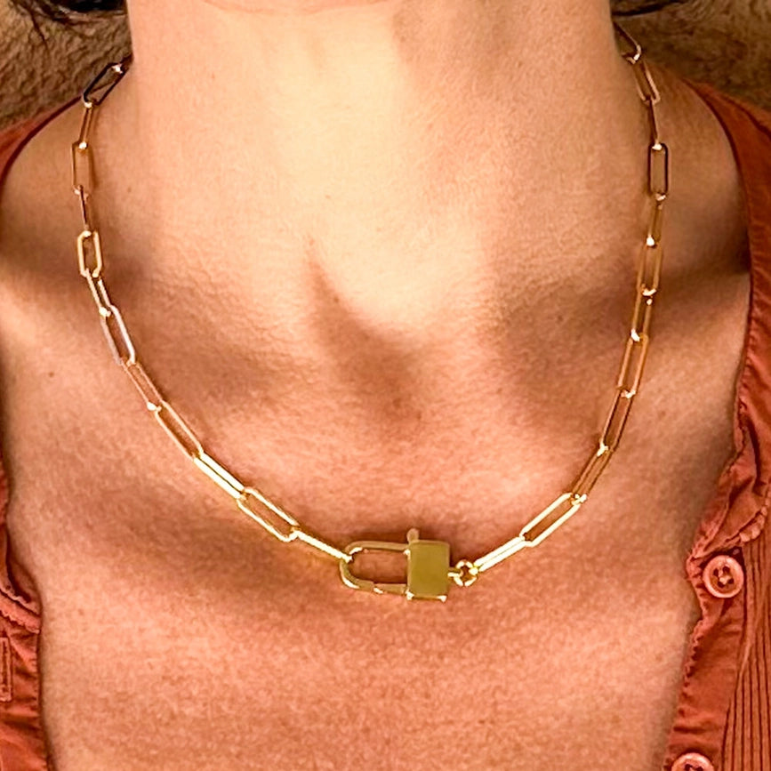 Amano Studio Jewelry Paperclip Chain Statement Necklace with