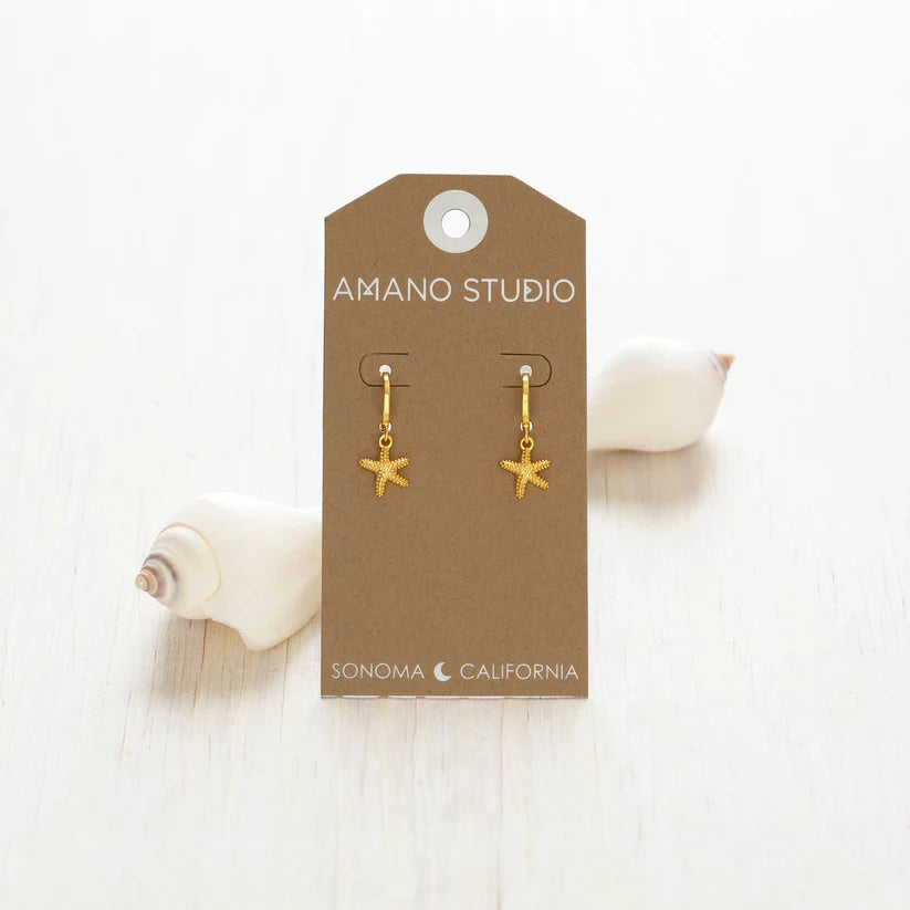 Amano Studio Jewelry Starfish Huggie Hoop Earrings