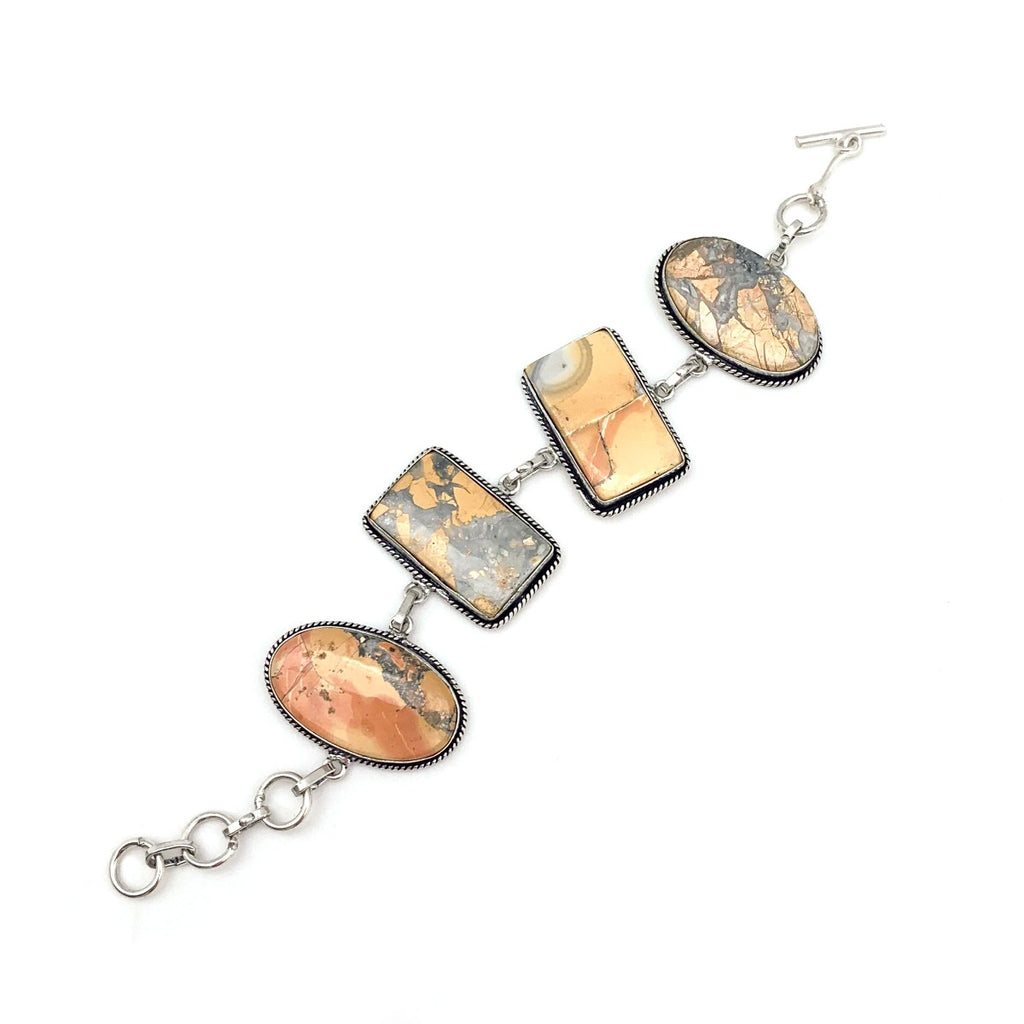 Anju Jewelry Kashi Semiprecious Stone Link Bracelet - Maligano Jasper