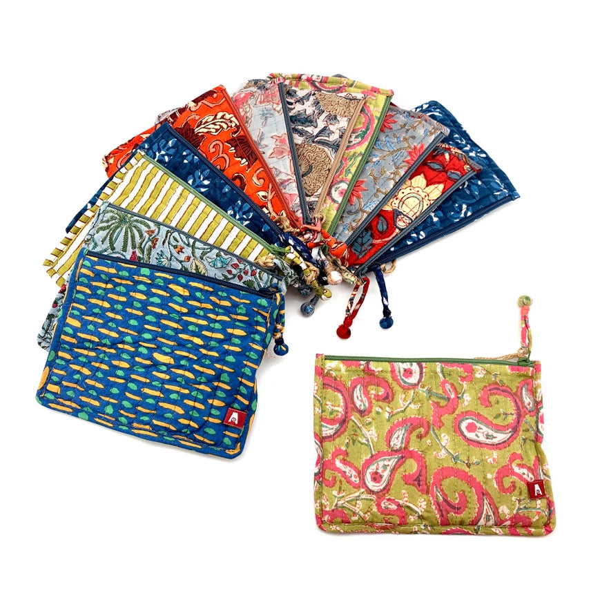 Anju Jewelry Small Flat Kantha Pouch in Assorted Colors