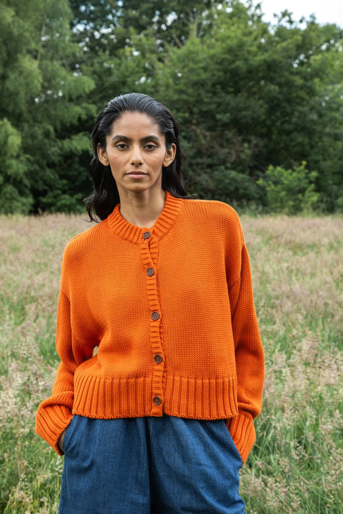 Beaumont Organics Sugi Organic Cotton Cardigan in Brick
