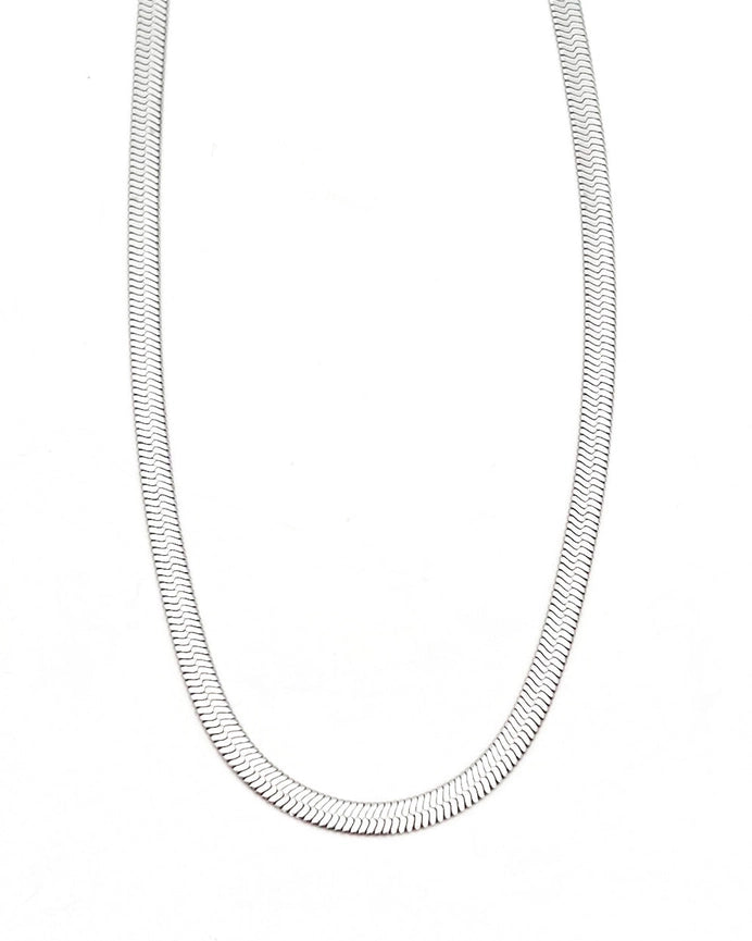 Beljoy Lyra Herringbone Necklace - Silver Jewelry