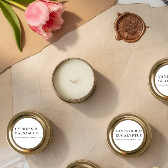 Benjamin Soap Co. Handpoured Soy Aromatherapy Candle in 2oz Travel Tin