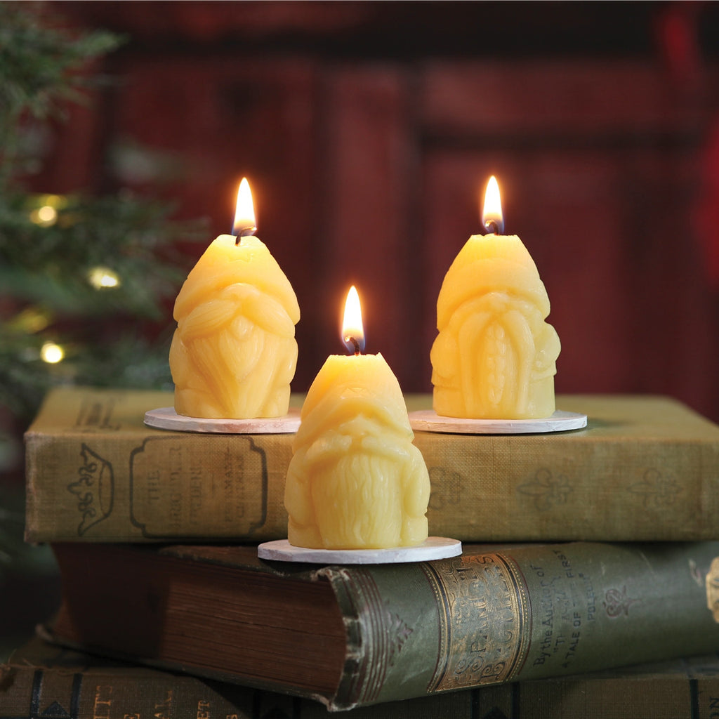 Big Dipper Wax Works Pure Beeswax Seasonal Gnome Shaped Candles