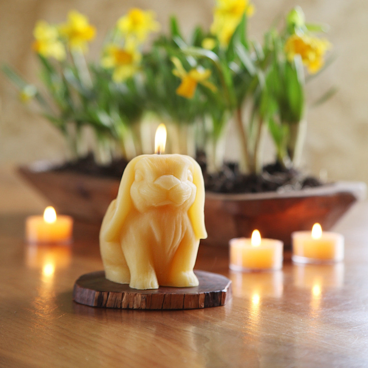 Big Dipper Wax Works Pure Beeswax Spring Bunny Pillar Hand