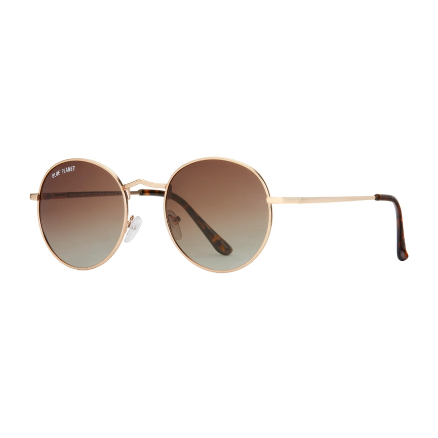 Blue Planet Eco Eyewear Ash Polarized Lens Sunglasses - Matte Gold/Tortoise Tips + Smoke