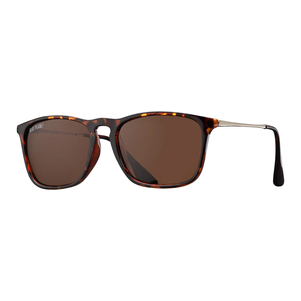 Blue Planet Eco Eyewear Kason Polarized Lens Sunglasses - Tortoise/Gold + Brown