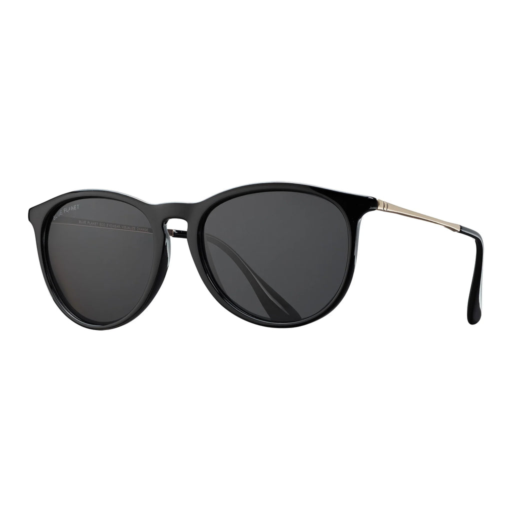 Blue Planet Eco Eyewear Kelsea Polarized Lens Sunglasses - OnyxGold + Smoke