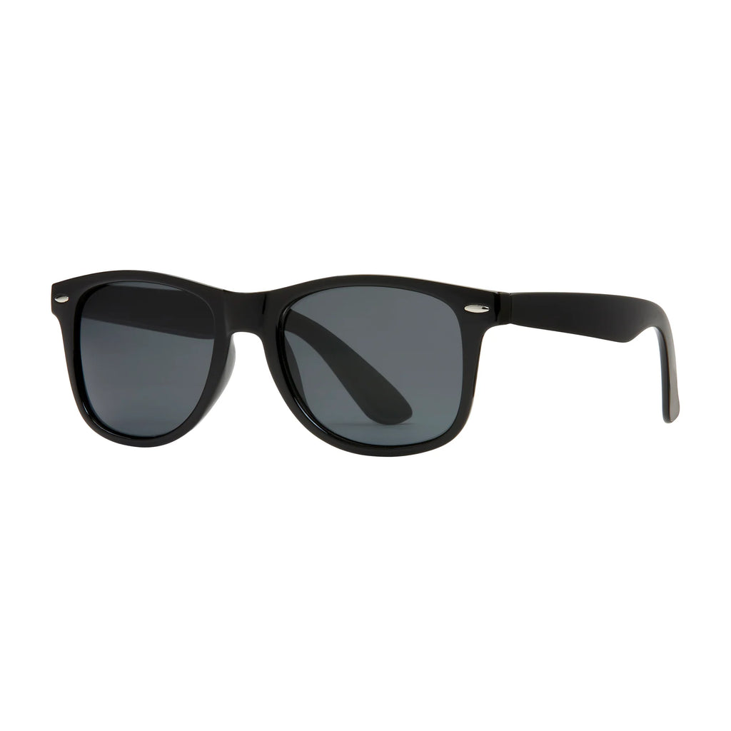 Blue Planet Eco Eyewear Wallace Polarized Lens Sunglasses - Shiny Onyx + Smoke