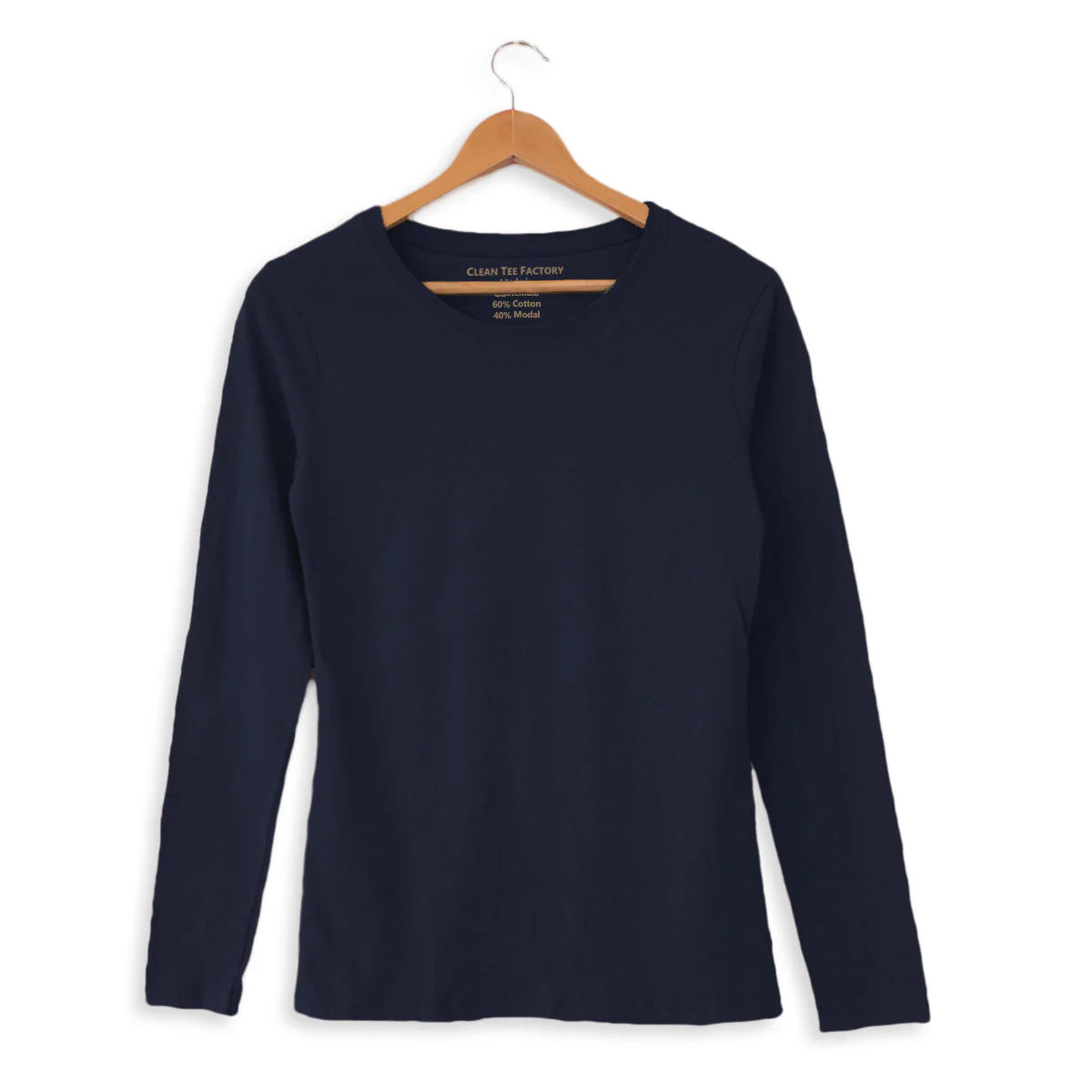 Clean Tee Factory Butter Soft Cotton/Modal Fitted Long-Sleeve Tee