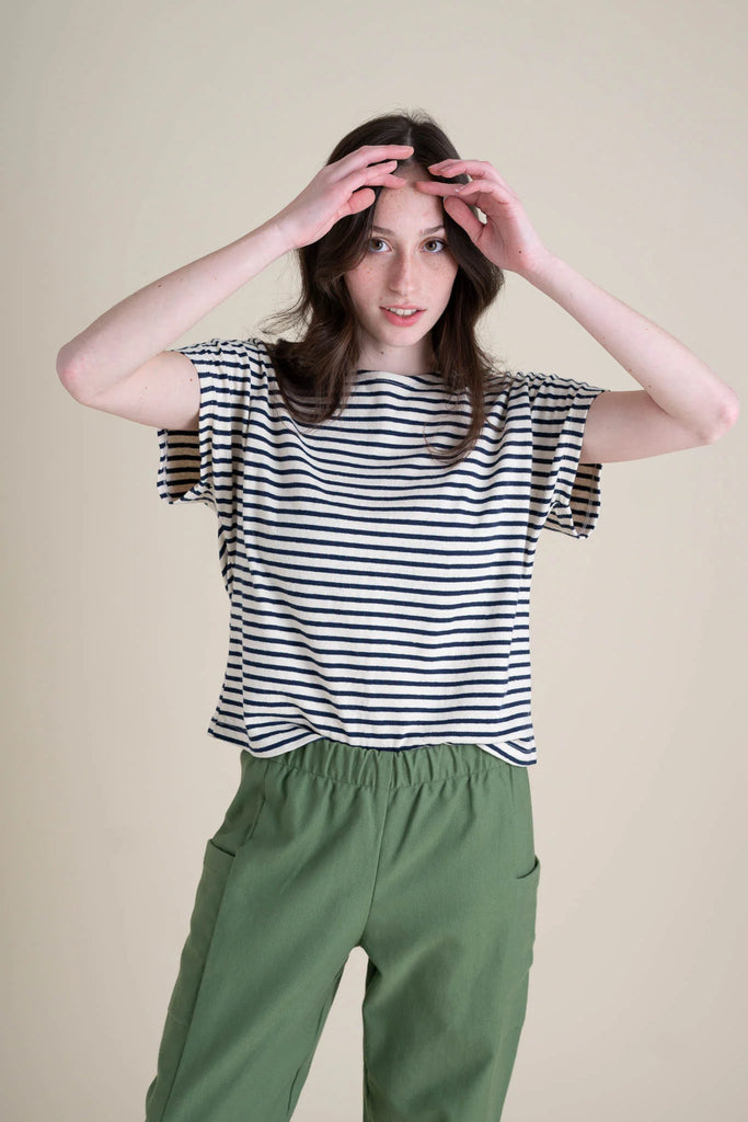 Conscious Clothing Cotton Hemp Blend Saturday Tee - Coastal Stripe