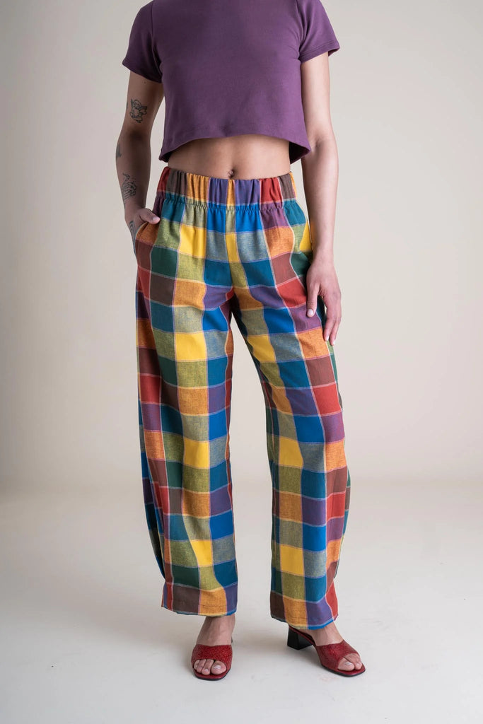 Conscious Clothing Cotton Linen Crescent Moon Pants - Kaleidoscope