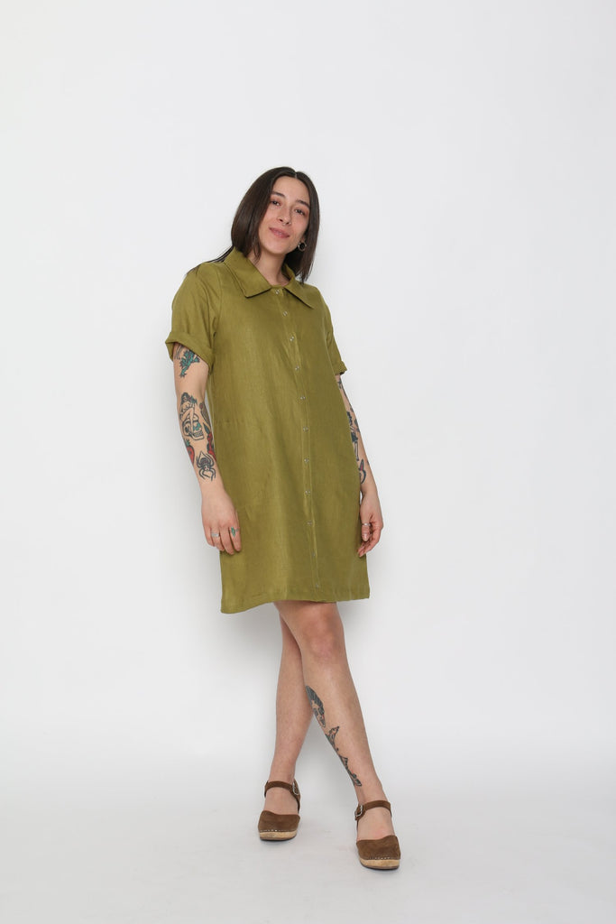 Conscious Clothing Cotton Linen Revolution Dress - Avocado