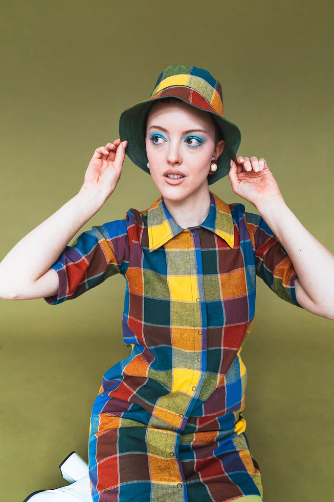 Conscious Clothing Scrap Cotton Hemp Blend Reversible Bucket Hat in Kaleidoscope