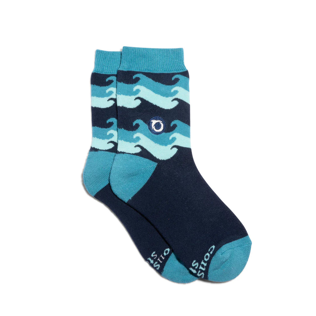 Conscious Step KIDS Socks that Protect Oceans Oceana - Blue Rolling Waves