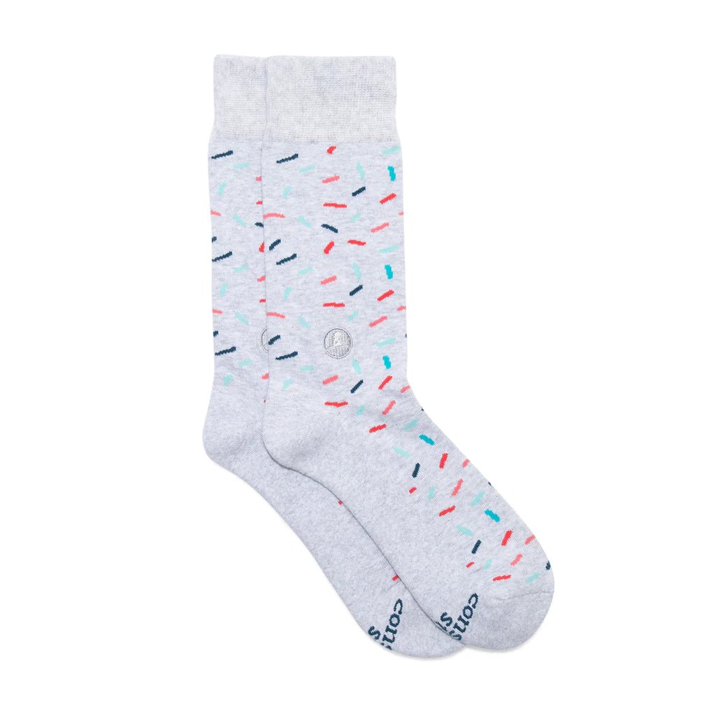 Conscious Step Organic Cotton Socks that Find a Cure St. Jude Children's Research Hospital - Gray Confetti